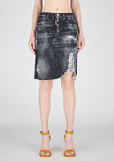 Fusta Dsquared2, RAW CUT Midi, Gri