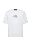 Tricou DSQUARED2, Summer Lovers, Loose Fit Embroidered, White