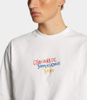 Tricou DSQUARED2, Summer Lovers, Loose Fit Embroidered, White