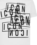 Tricou DSQUARED2, ICON Stamps, Alb