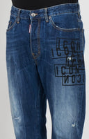 Jeans DSQUARED2, INDIGO BLUE DENIM STRAIGHT-LEG TROUSERS