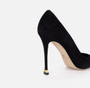 Pantofi  ELISABETTA FRANCHI, Logo Suede Décolleté Étoile, Negru