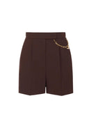 PANTALONI SCURTI ELISABETTA FRANCHI, Lant atasat, Slim Fit, Maro