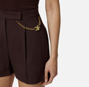 PANTALONI SCURTI ELISABETTA FRANCHI, Lant atasat, Slim Fit, Maro