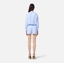 PANTALONI SCURTI ELISABETTA FRANCHI,  Poplin, Embroideries, Blue