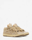 Sneakers Lanvin, Curb Design, Raffia Pattern, Beige Neutral
