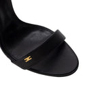 Sandale ELISABETTA FRANCHI, Étoile Nappa leather sandals with ankle strap, Negru