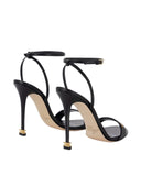 Sandale ELISABETTA FRANCHI, Étoile Nappa leather sandals with ankle strap, Negru