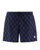 Short MARCELO BURLON, Insertie logo albastra, Negru