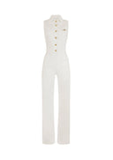 Salopeta ELISABETTA FRANCHI,Denim jumpsuit with logo detail