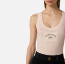 TOP ELISABETTA FRANCHI, Knit top with logo,Wool, White