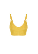 Top ELISABETTA FRANCHI, 3D knit fabric, Galben