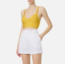 Top ELISABETTA FRANCHI, 3D knit fabric, Galben