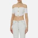 Top ELISABETTA FRANCHI,  knit fabric, Alb
