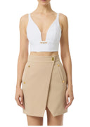 Top ELISABETTA FRANCHI, In crêpe fabric with jewel detail