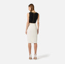 Top ELISABETTA FRANCHI, Linen-blend top with jewel chain, Negru