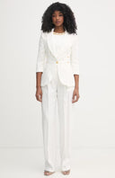 Top ELISABETTA FRANCHI, Linen-blend top with jewel chain, Alb