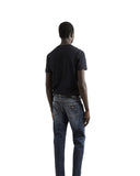 TRICOU DOLCE & GABBANA, White Logo Embroidered, Navy Blue