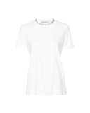 TRICOU GOLDEN GOOSE, Cristale atasate frontal, Alb, Regular Fit