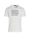 Tricou DOLCE & GABBANA, Black Contour Logo, Alb