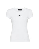 Tricou DSQUARED2, Mini Fit Maple Leaf, White