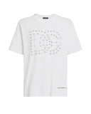 Tricou Dolce & Gabbana, Logo Print, Connect Dots, White Oversized