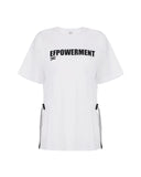 Tricou ELISABETTA FRANCHI, Jersey T-shirt with drawstring, Alb