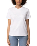 Tricou ELISABETTA FRANCHI, Logo Embroidery Cotton T-Shirt, Alb