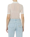Tricou ELISABETTA FRANCHI, Nylon polo shirt with bra, Alb