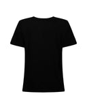 Tricou ELISABETTA FRANCHI, embossed T-shirt, Negru