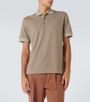 Tricou Zegna, Little Logo, Simple, Silk, Beige