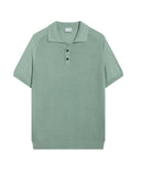 Tricou PAL ZILERI, Knitted Polo, Silk and Cotton, Light Green