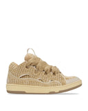 Sneakers Lanvin, Curb Design, Raffia Pattern, Beige Neutral