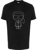TRICOU KARL LAGERFELD, Logo Alb, Bumbac